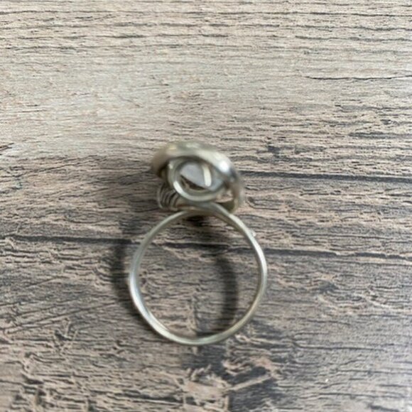 White Beach Sea Glass Adjustable Silver Ring Sz 7 - Picture 9 of 10